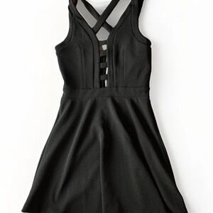 Chic Black Strappy Mini Dress